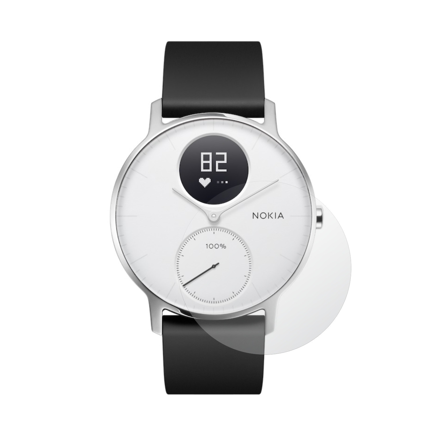 Set 4 Folii Protectie Ecran, Acoperire Totala, Adezive si Foarte Flexibile, Invisible Skinz Ultra-Clear HD pentru Smartwatch Nokia Steel HR 40mm