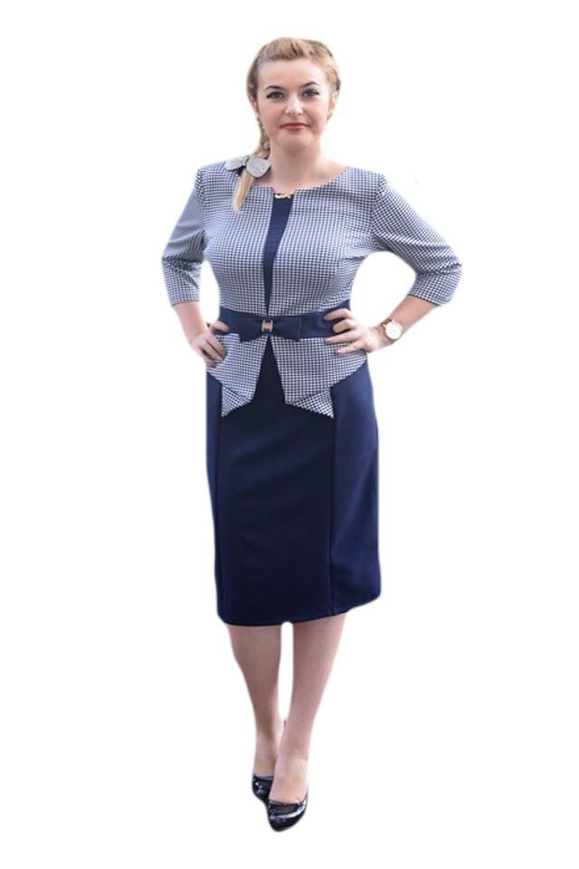 Rochie cu aspect de costum , D&J Exclusive, Albastru marin