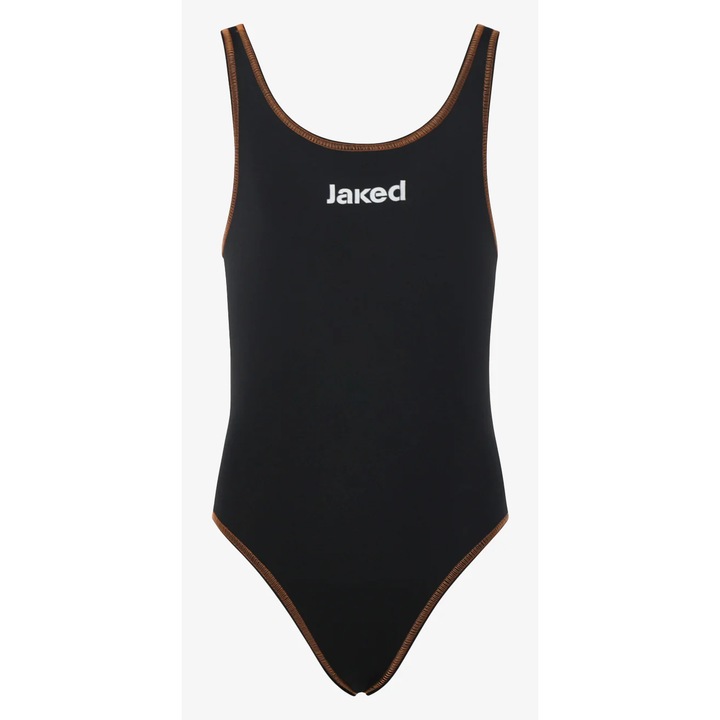 Costum inot Jaked fete, MILANO, negru/portocaliu, 8 ANI, 24-26 EU