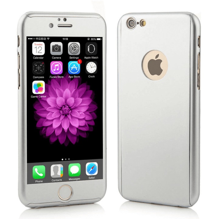 iPhone 5 / 5S / SE PROTECTS 360 tok + üvegfólia, Ezüst