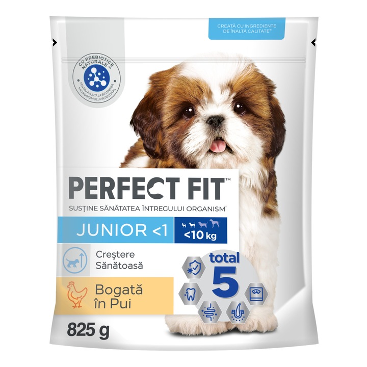 Суха храна за кучета Perfect Fit Junior, Малки породи, 825 гр