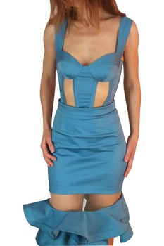 Corset-bustiera, Milona Hristov, Bleu, 36 EU Corset-bustiera, Milona Hristov, Bleu, 36 EU