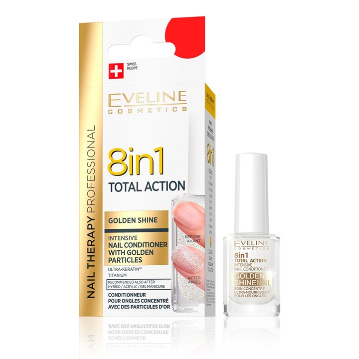 Tratament unghii 8 in 1 Gold Total Action Eveline 12 ml