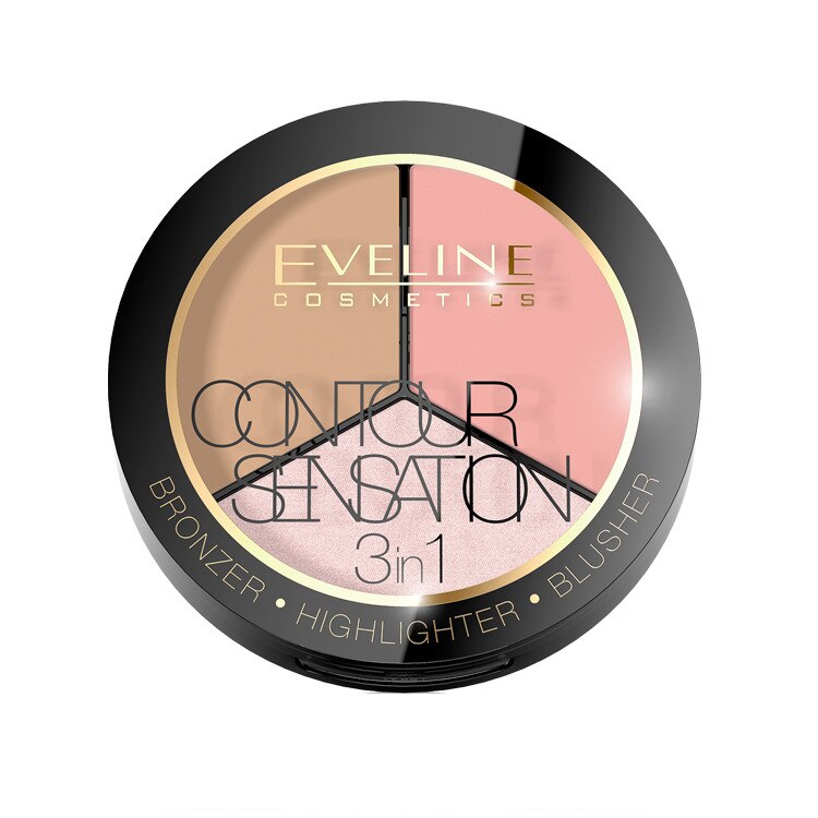 Pudra Contour sensation 3 in 1 , Eveline Cosmetics, Pink Beige