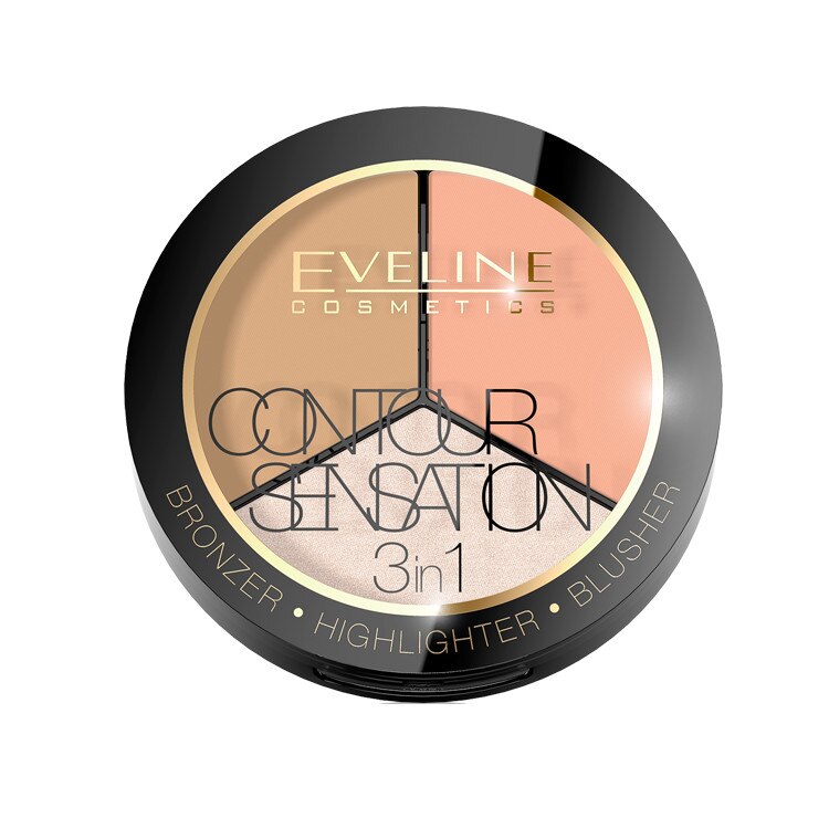Pudra Contour sensation 3 in 1 , Eveline Cosmetics, Peach Beige