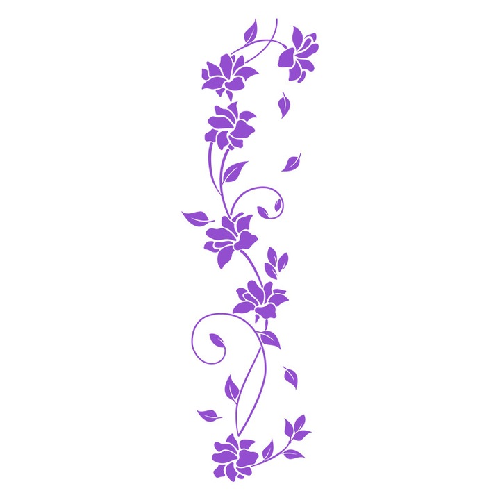 Sticker Decorativ - SMAER - Floral Soft - 70cm x 20cm - Violet