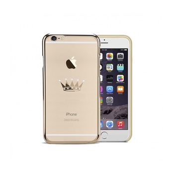 Husa Capac Silicon Astrum CROWN Apple iPhone 6/6S Gold cu Cristale Husa Capac Silicon Astrum CROWN Apple iPhone 6/6S Gold cu Cristale