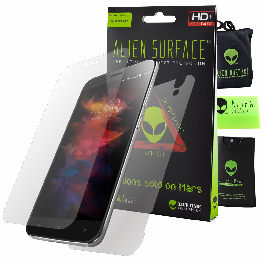 Folie Alien Surface HD, UMi Diamond X, protectie ecran, spate + Alien Fiber Cadou