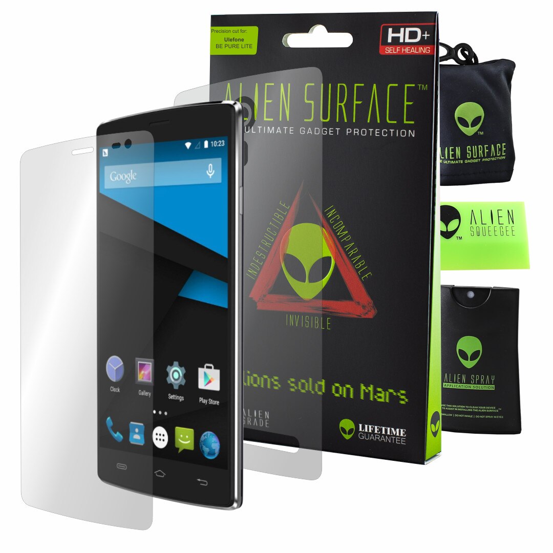 Folie Alien Surface HD, Ulefone Be Pure Lite, protectie ecran, spate + Alien Fiber Cadou