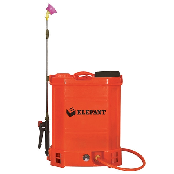 Pompa de stropit portabila, vermorel cu acumulator Elefant SE-18L, regulator presiune, lance extensibila 85 cm, 6 Bar, 3 duze, 18 L