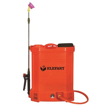 Pompa de stropit portabila, vermorel cu acumulator Elefant SE-18L, regulator presiune, lance extensibila 85 cm, 6 Bar, 3 duze, 18 L Pompa de stropit portabila, vermorel cu acumulator Elefant SE-18L, regulator presiune, lance extensibila 85 cm, 6 Bar, 3 duze, 18 L