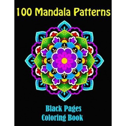 100 Mandala Patterns- Mandalas at Midnight, a Coloring Book on Black Pages: 100 Mandalas Coloring Book, Jessica Andrews (Author)
