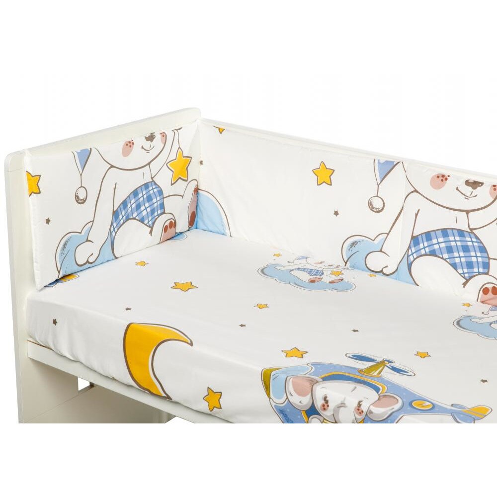 Set lenjerie patut cu 5 piese Blue Bear Cloud