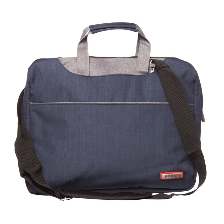 Geanta laptop 15 inch Lamonza Madrid 38x31x5 cm albastra