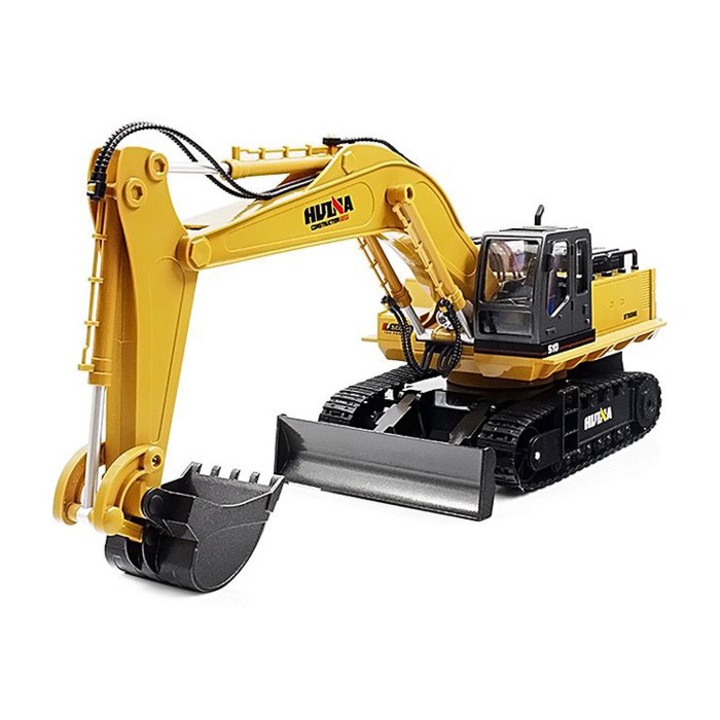 Excavator Huina Toys, 1:16, 2.4GHz, 11CH Radio, Galben