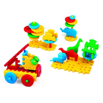 Constructie, Marioinex, Set vafa cu animale 50 piese Constructie, Marioinex, Set vafa cu animale 50 piese
