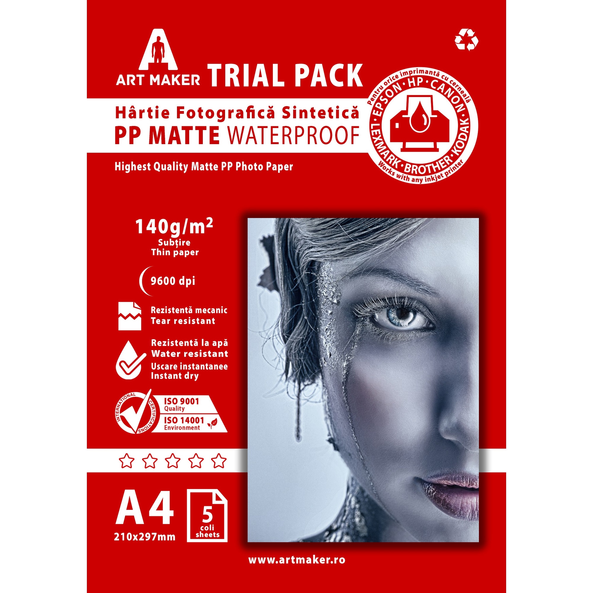 Hartie sintetica PP (Polipropilena) Mat, A4, 5 coli, Waterproof