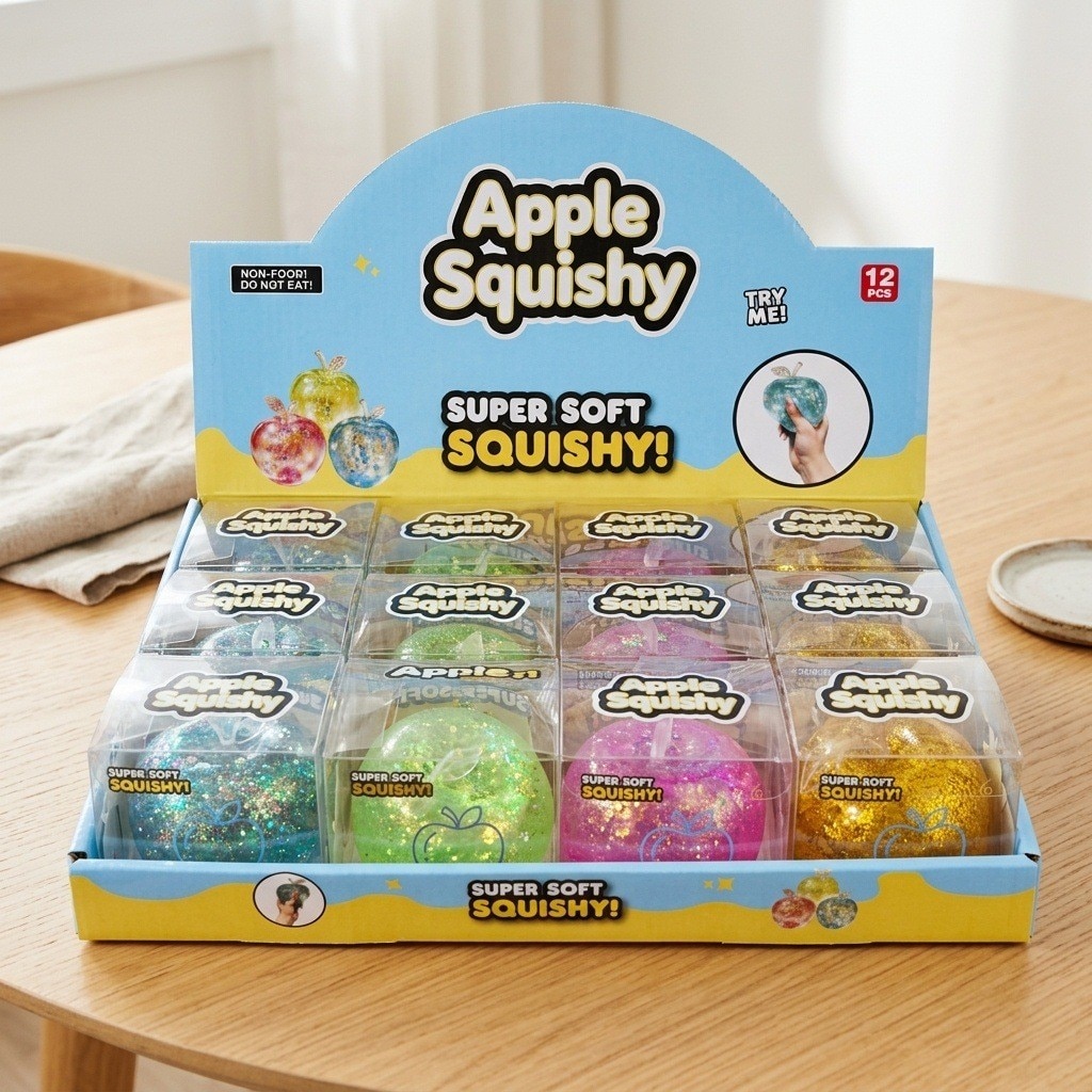 Jucarie Antistres Craciun Luminvibe, Mar Squishy Auriu cu Sclipici, TPR ...