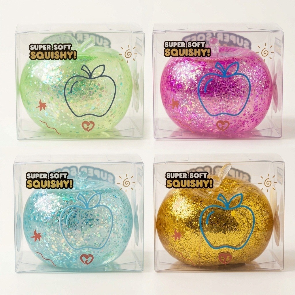 Jucarie Antistres Craciun Luminvibe, Mar Squishy Auriu cu Sclipici, TPR ...