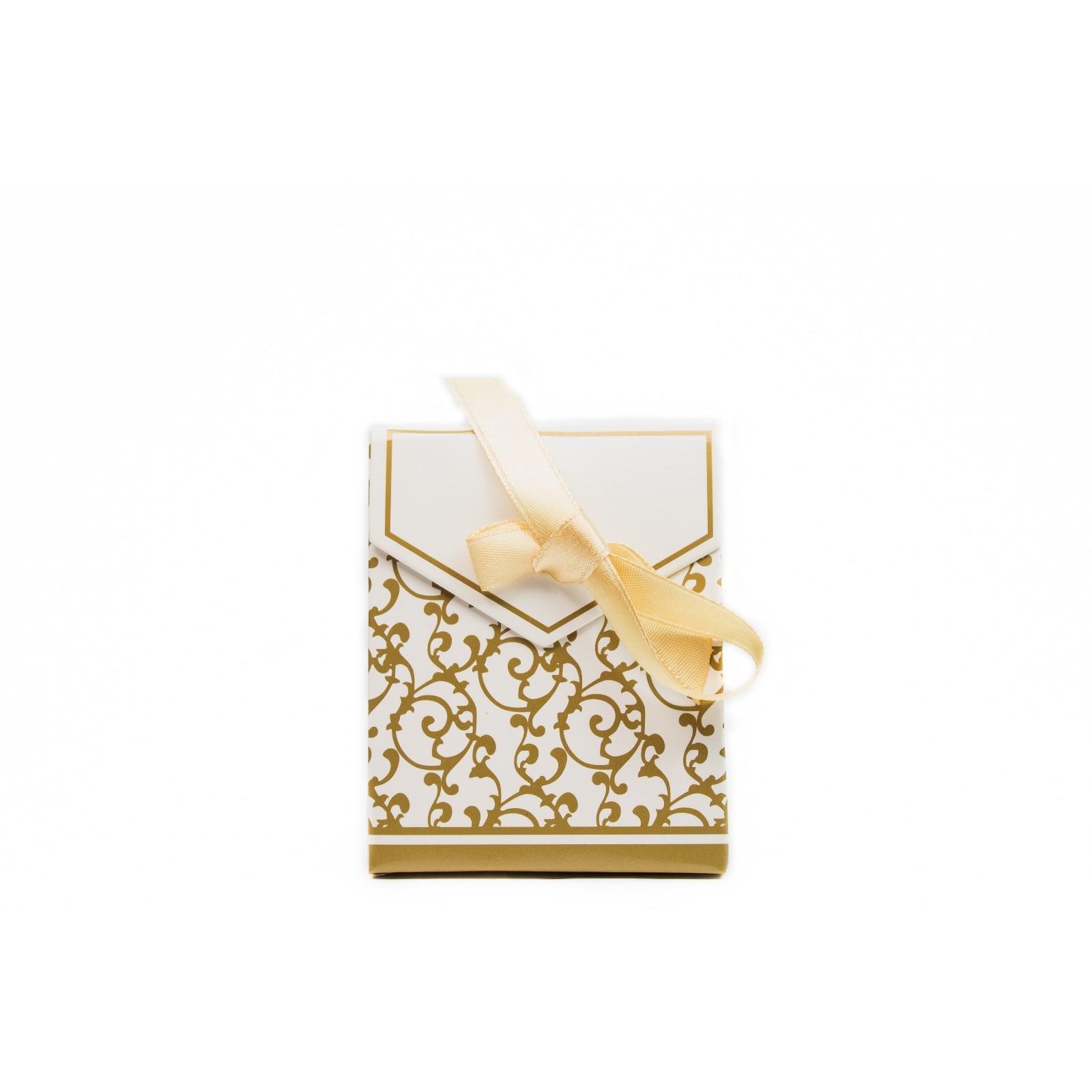 Marturii nunta / botez, Alb si auriu cu fundita