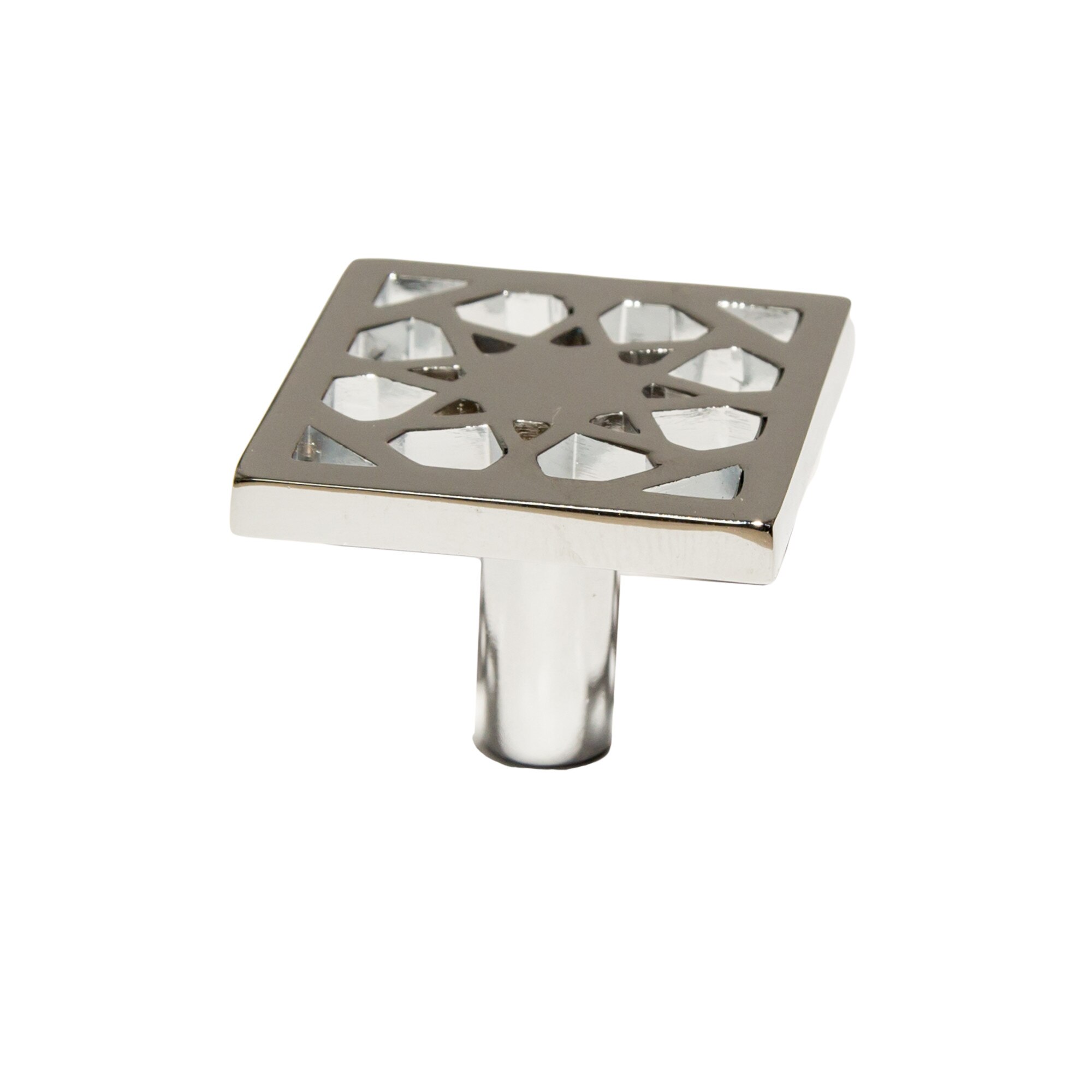 Buton model NARMOTIF, 34x32 mm, finisaj crom-lucios