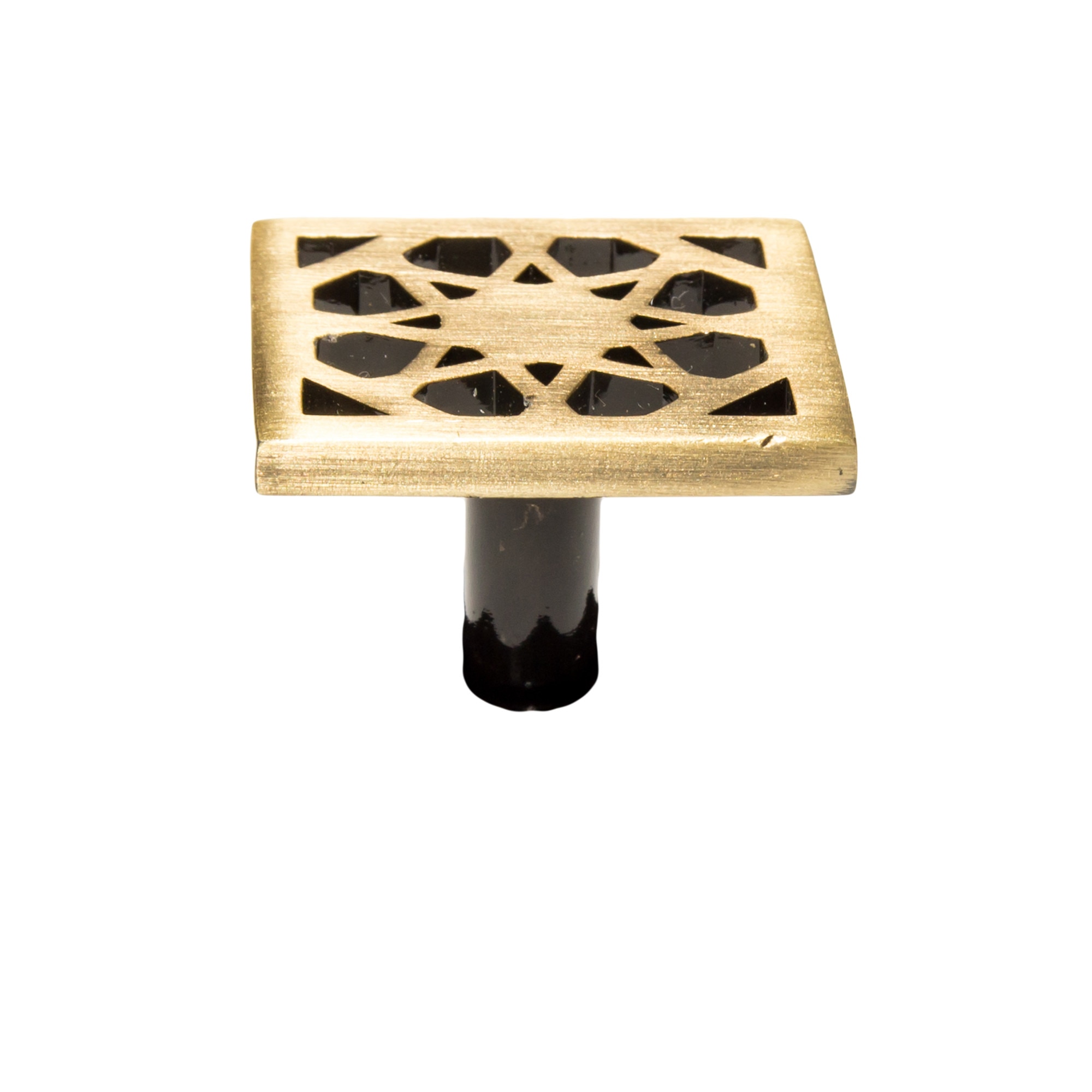 Buton model NARMOTIF, 34x32 mm, finisaj alamit antic