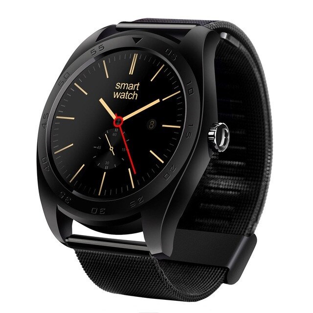 Ceas Smartwatch NewTechnology K89 2018, Notificari WhatsApp/Facebook,Monitorizare Puls, Negru, Metalic