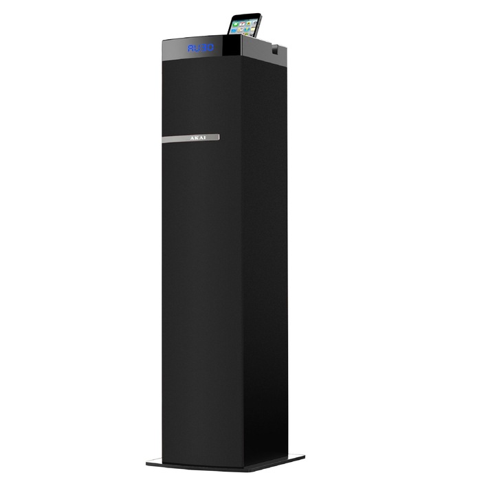Boxa Profesionala Akai, Conectivitate prin Functia Bluetooth, USB, Cititor SD card, Auxiliar in, Telecomanda, Negru