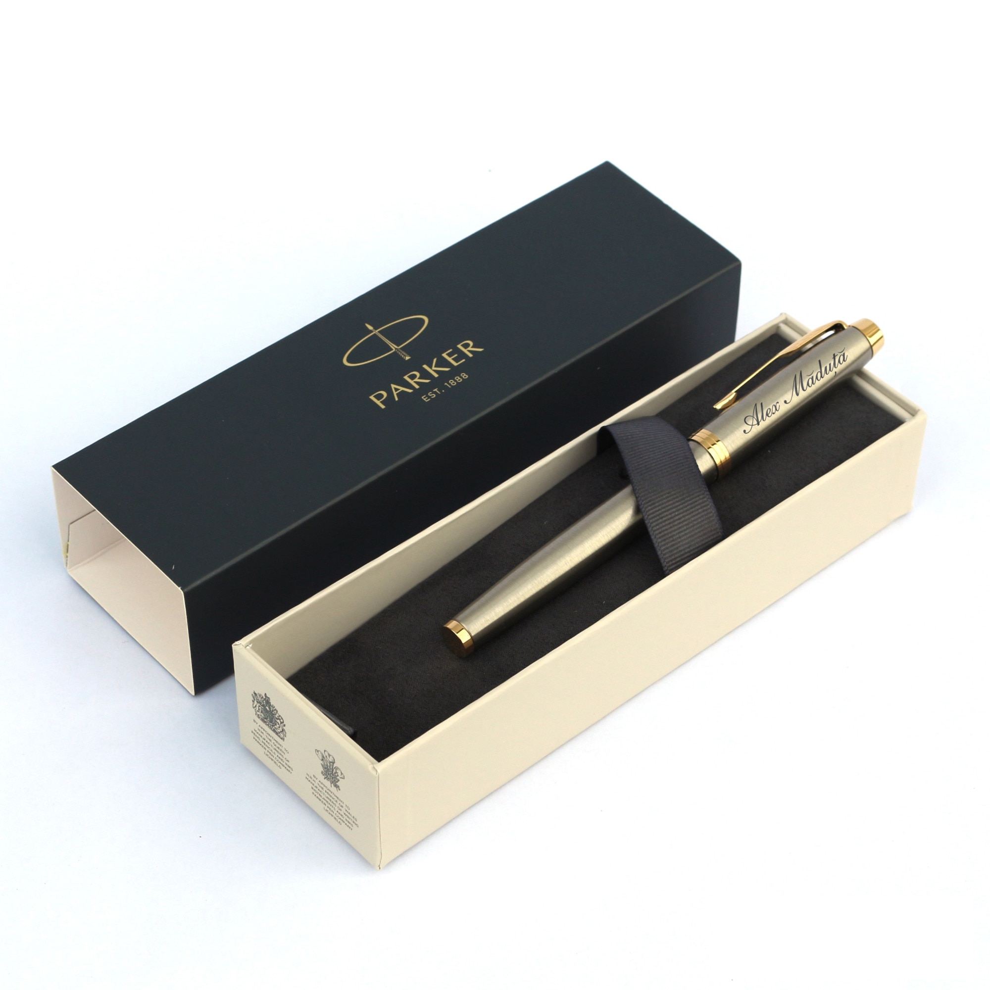 Stilou personalizat prin gravura Parker IM Royal Brushed Metal GT Premium