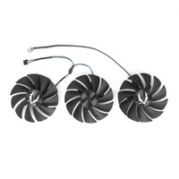 Set ventilatoare pentru placa grafica Corenia QRE-5129170, 88 mm, DC 12V 0,46 A, ABS, distanta intre orificiile de montaj 42 mm, negru, 3 buc.
