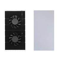 Cooler backplate pentru placi grafice Corenia QRE-5129149, compatibil RTX 3090/3080/3070, radiator aluminiu anodizat 15 mm, ventilatoare 4-pin 1.500–4.500 RPM (20 CFM), negru/argintiu