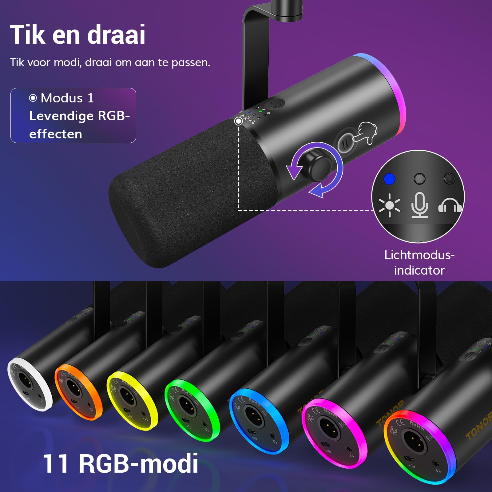 Microfoln Microfon dinamic pentru gaming Corenia QRE-5131184, XLR/USB, AI ...