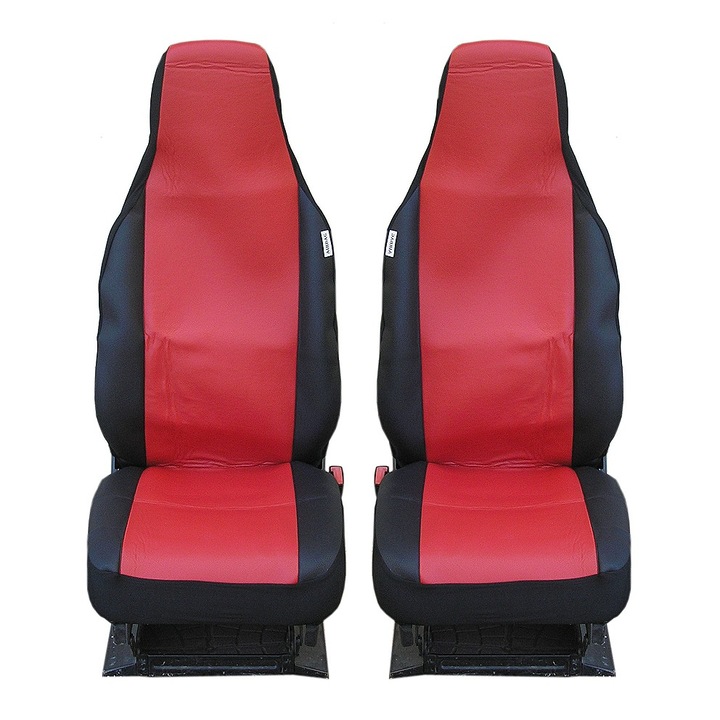 Калъфи тапицерия за предни седалки Flexzon за Toyota Aygo Citroen C1 Peugeot 107 VW Up Seat Mii Skoda Citigo, еко кожа червени