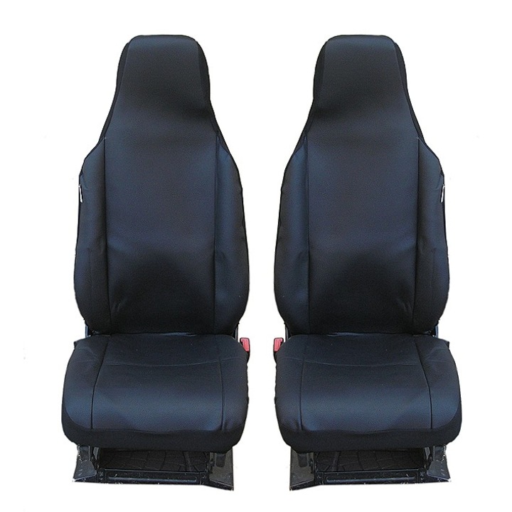 Универсални предни калъфи тапицерия за седалки Flexzon за Тойота Айго Toyota Aygo Citroen C1 Peugeot 107 еко кожа, черно
