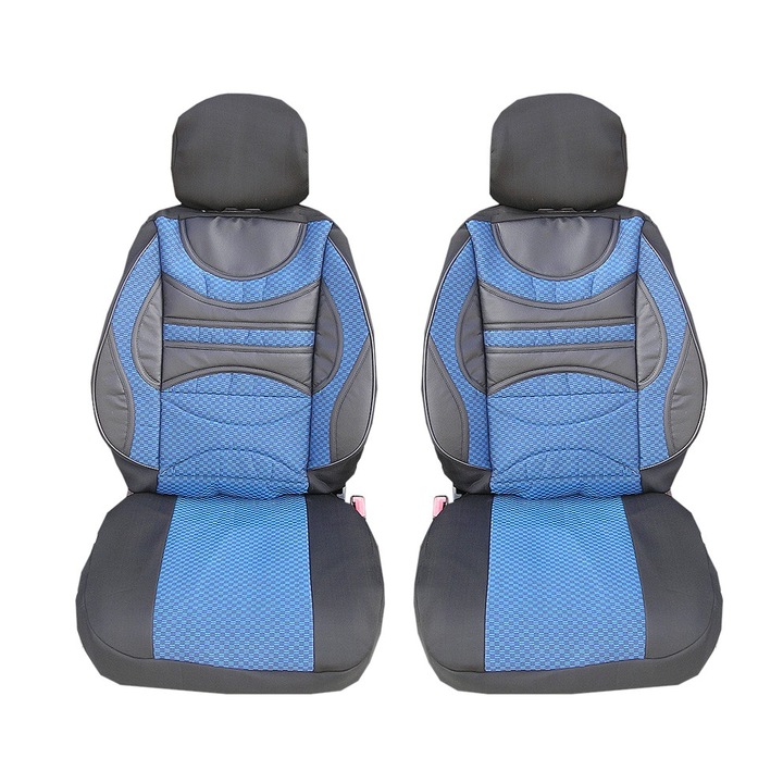 Луксзони калъфи тапицерия за седалки тип масажор с лумбална опора Flexzon Premium, 1 сини-черни