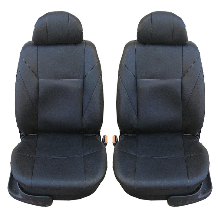 Универсални калъфи тапицерия за предни седалки Flexzon, еко кожа, черни