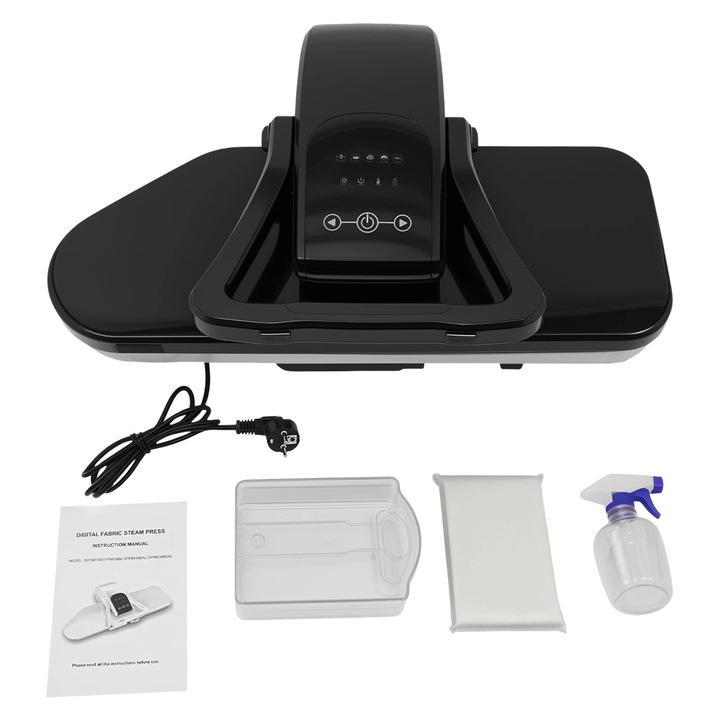 Perie de abur pentru haine, SYP8810B, 220 V, cinci trepte de temperatura, neagra
