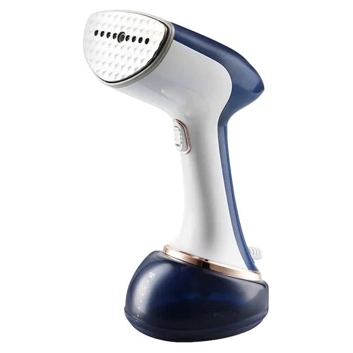 Fier de Calcat cu Abur, 1600W, Rezervor 350 ml, Incalzire Rapida in 15 Secunde, Abur Continuu, Calcare Verticala si Orizontala, Design Compact, Albastru/Alb