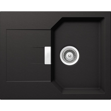 Chiuveta granit Schock Manhattan D-100XS Nero, 640 x 510 mm, adancime cuva 195 mm, reversibila, montare pe blat