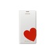 Кожен калъф Samsung Flip Moschino за Samsung Galaxy S5 SM-G900, Samsung Galaxy S5 Neo, бял-червено сърце