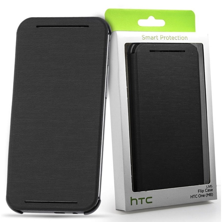 Кожен кейс HTC Flip Case HC V941 за HTC One 2 M8, сив