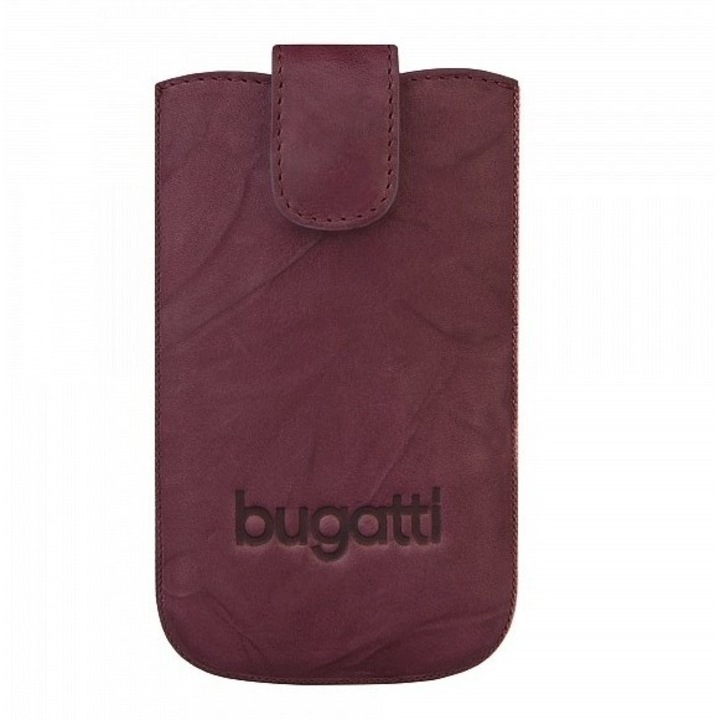 Кожен калъф Bugatti SlimCase Unique Leather Case L за Motorola Defy, Acer Liquid S100, BlackBerry 9800 Torch, Bold 9000, Bold 9700 и др., лилав