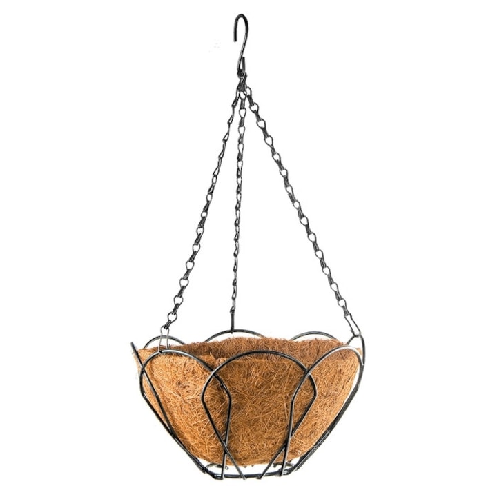 Кашпа висяща PALISAD, D 300 mm, Метална с кокосова кошница