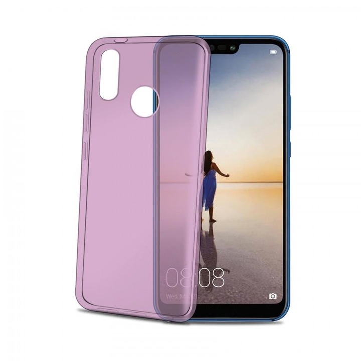Huawei P20 kompatibilis Slim szilikon rózsaszín tok