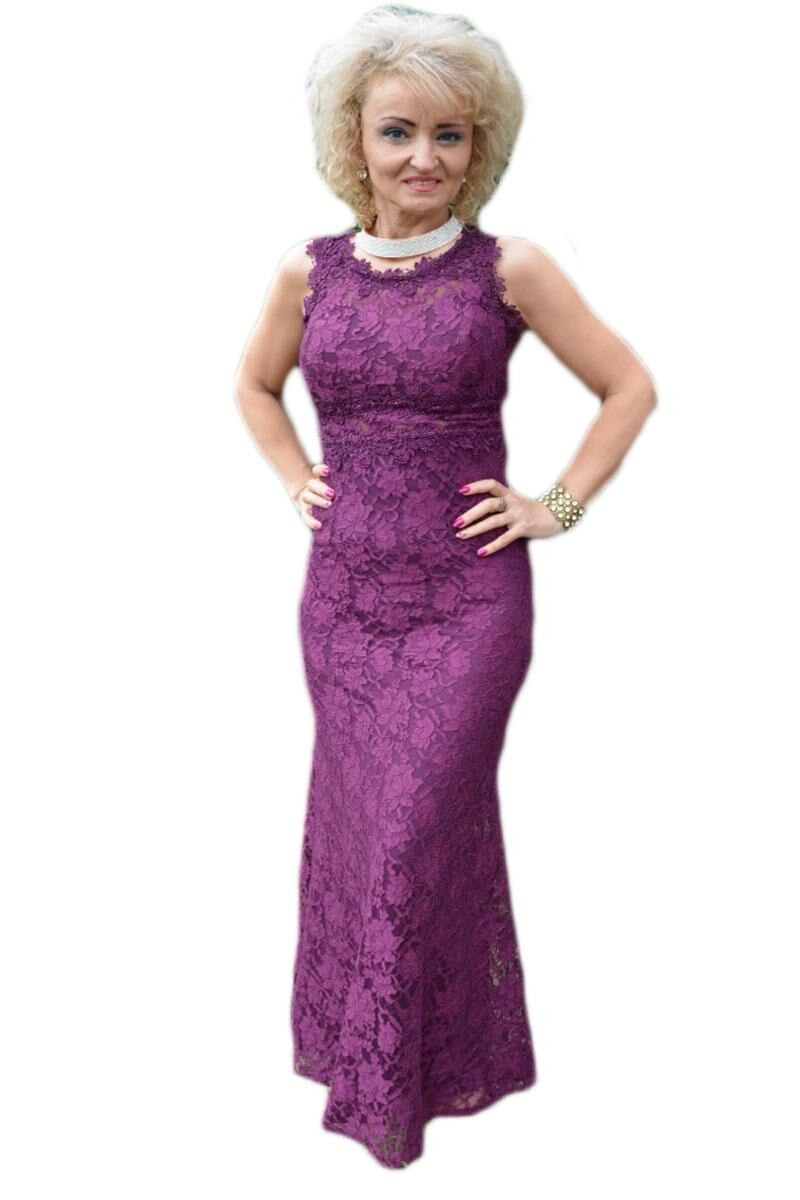 Rochie lunga de seara cu decolteu mic, D&J Exclusive, Mov