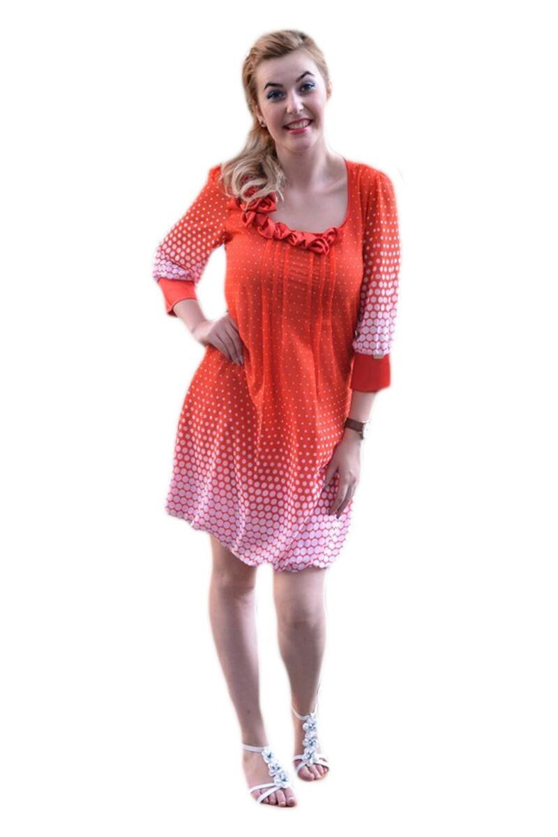 Rochie eleganta cu design de buline, D&J Exclusive, Rosu