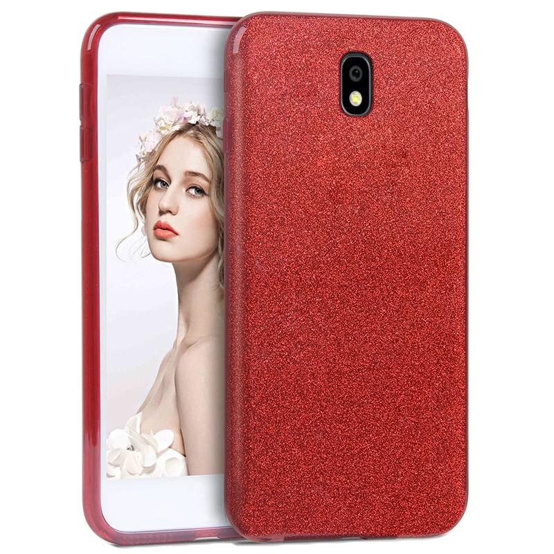 Husa Samsung Galaxy J5 2017 Shiny TPU Sclipici - rosu