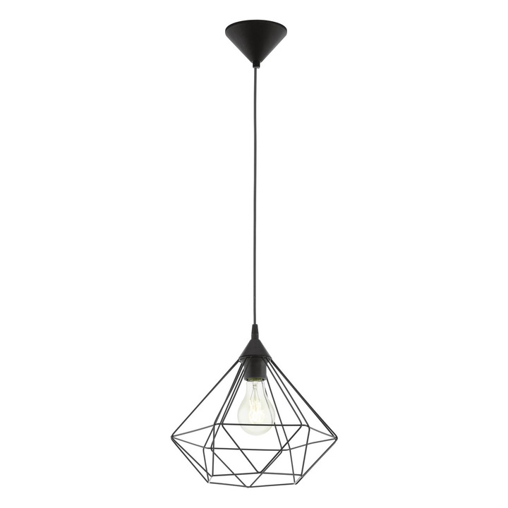 Ретро полилей Tarbes, EGLO, 1xE27, стомана, пластмаса, черно, 110 x 32,5 см, регулируема височина, IP20