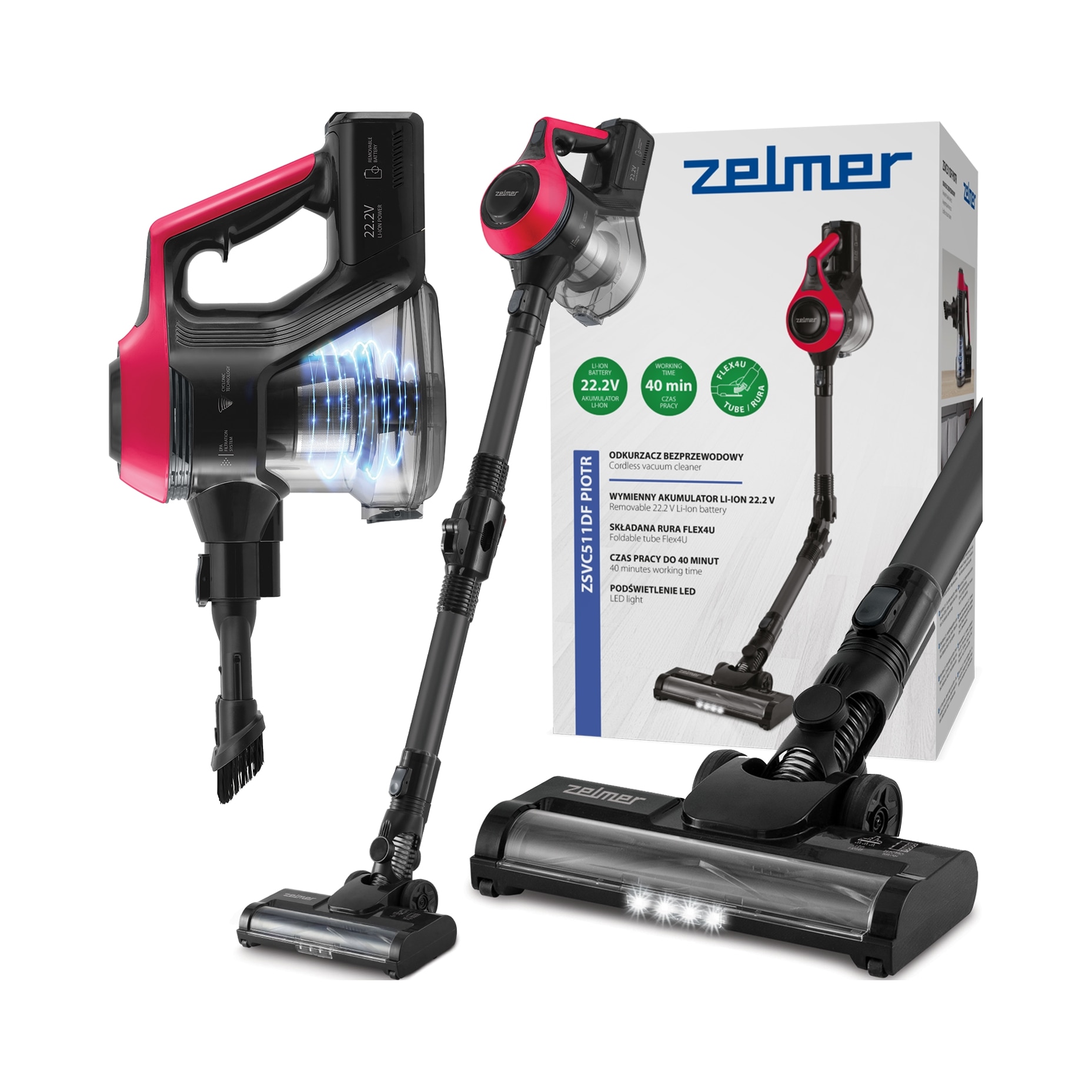 Ревю на вертикална безжична прахосмукачка Zelmer ZSVC511DF: 22.2 V