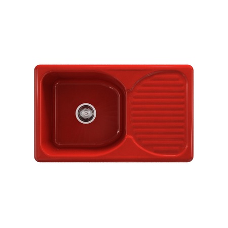 Chiuveta Compozita cu blat,pentru bucatarie , Fat 215, culoare rosu,Ruby Red